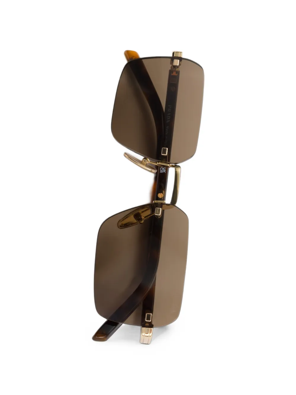 Prada Eyewear Zonnebril met het iconische metalen plakkaat Goud