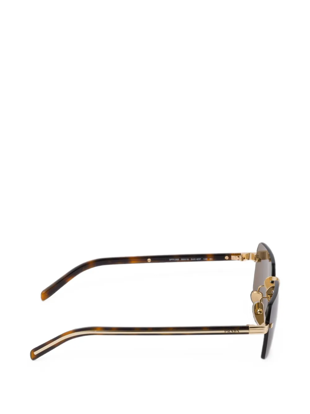 Prada Eyewear Zonnebril met het iconische metalen plakkaat Goud