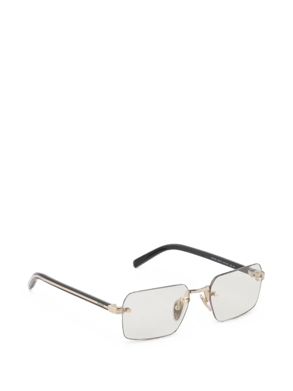 Prada Eyewear Zonnebril met het iconische metalen plakkaat Goud