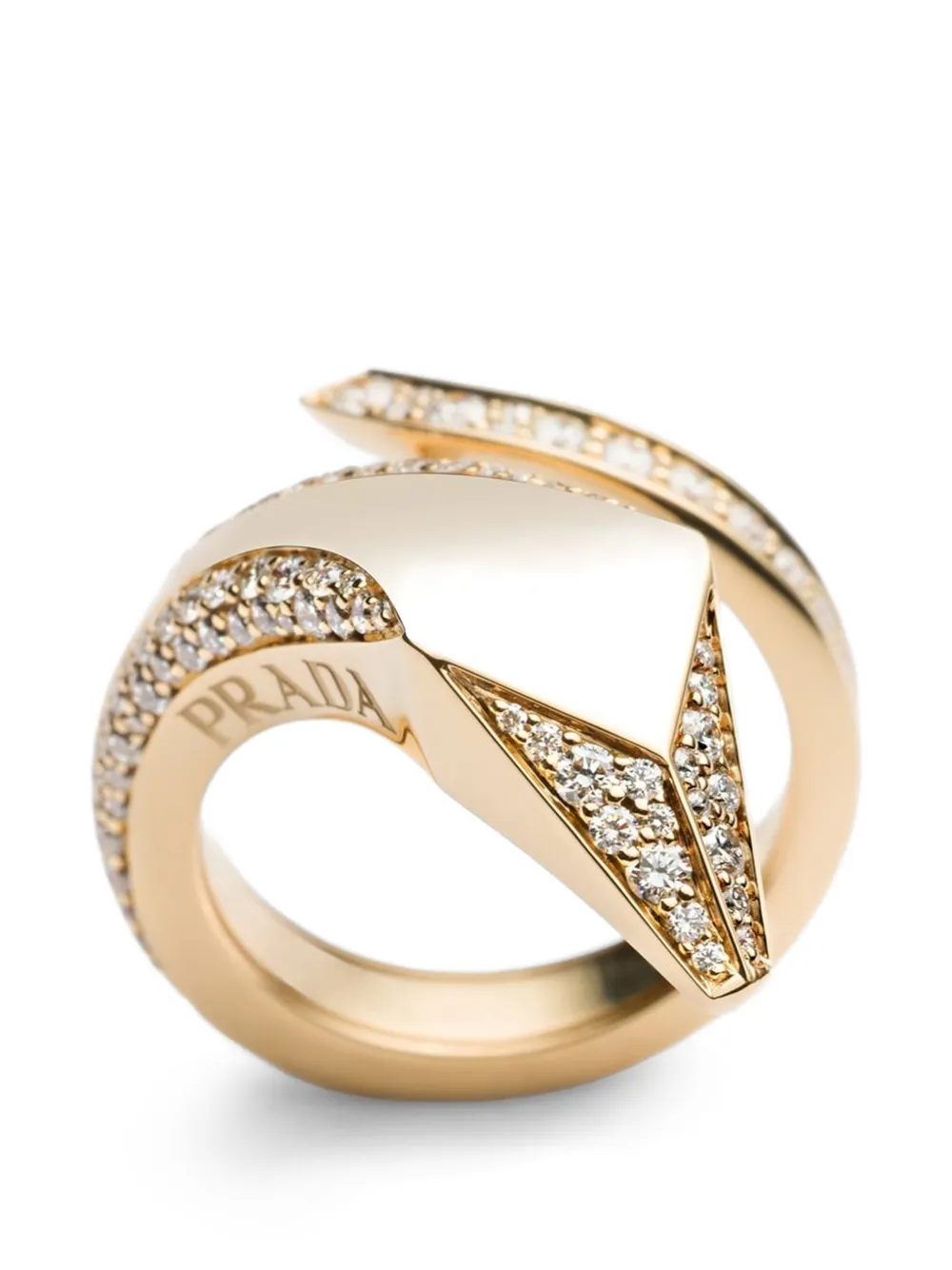 Prada Eternal Gold snake diamonds ring - Oro