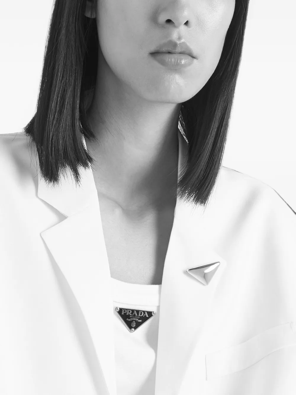 Prada Eternal Gold small triangle brooch - Oro