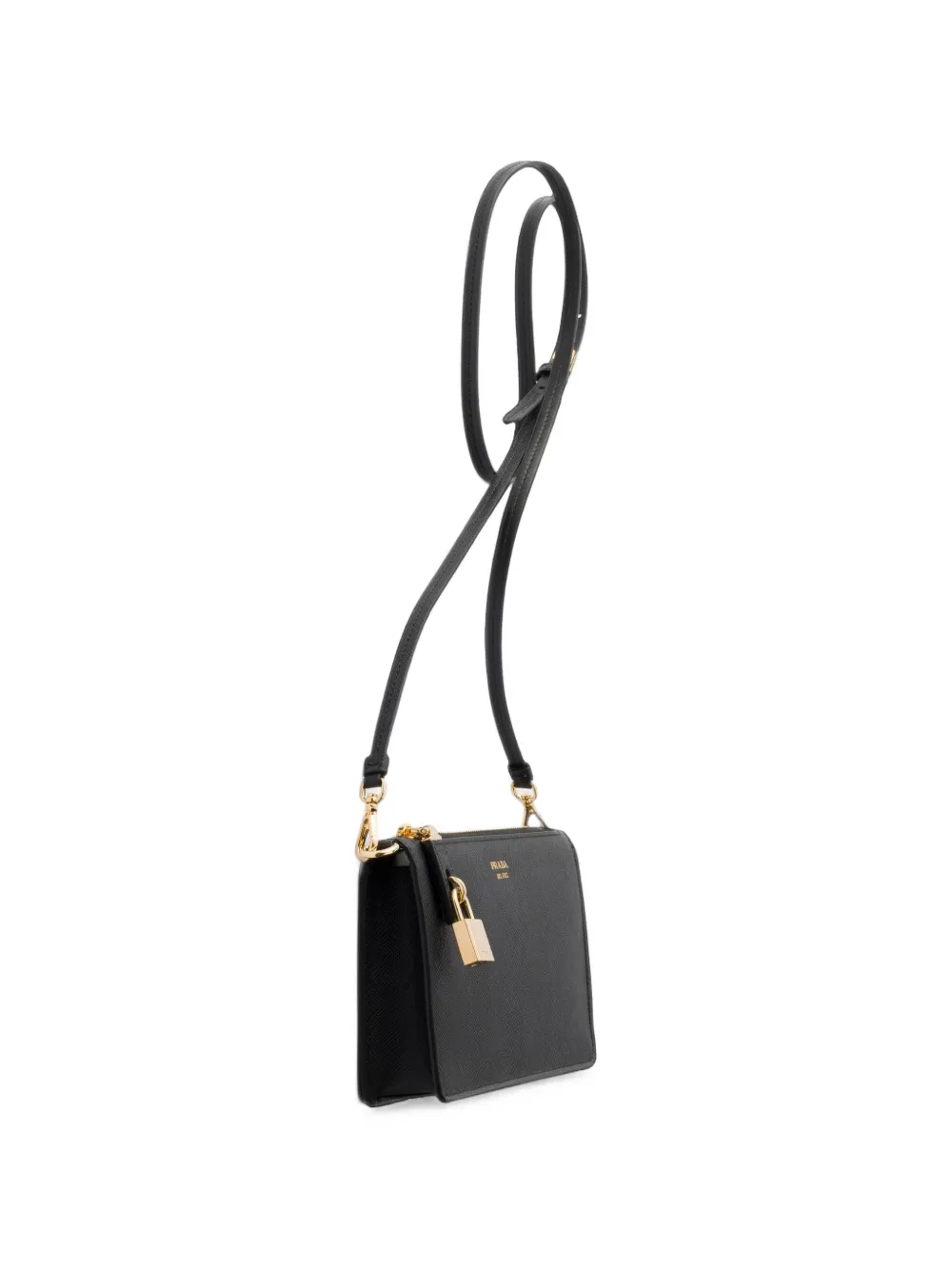 Prada Saffiano leren smartphone buidel Zwart