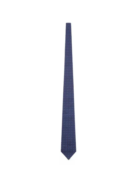 Kiton geometric-pattern silk tie