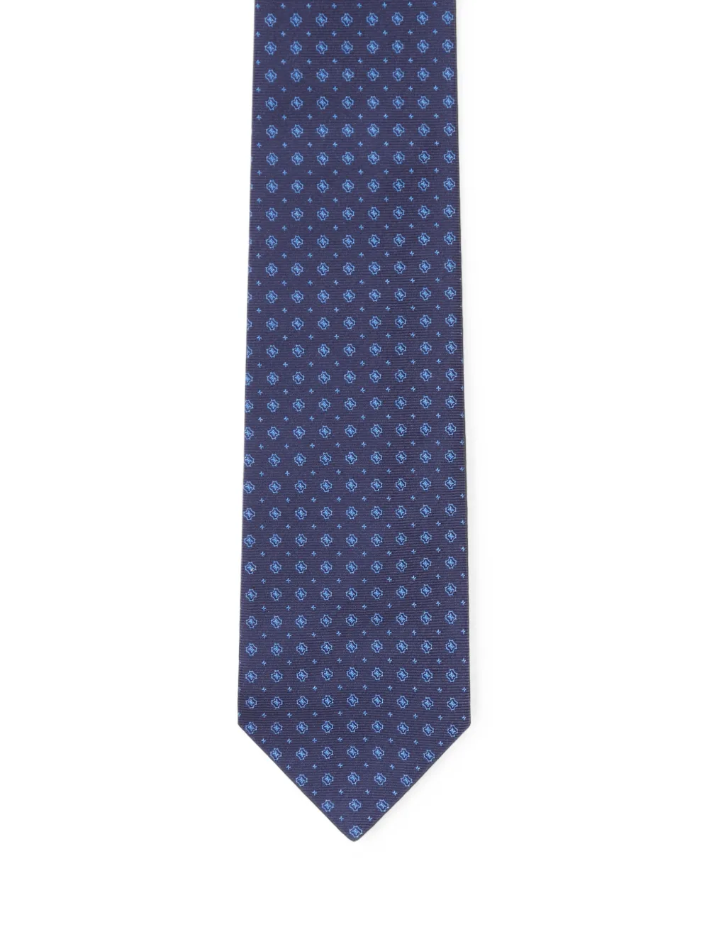 Kiton Zijden stropdas met geometrisch patroon Blauw