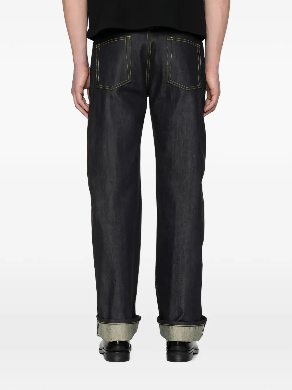 Naked and Famous Guardian II selvedge straight jeans Blauw