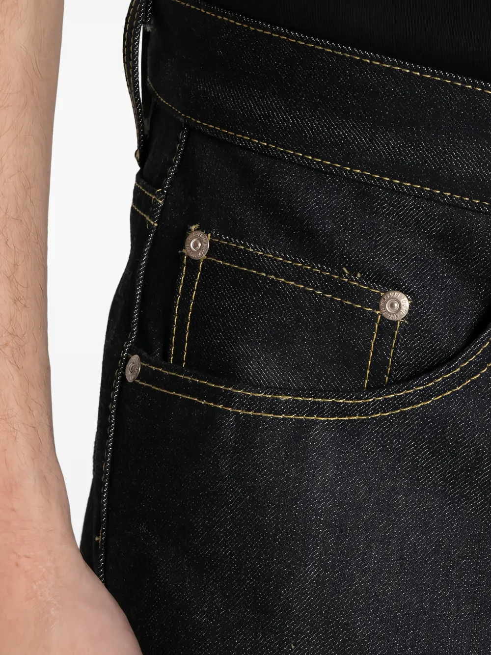 Naked and Famous Guardian II selvedge straight jeans Blauw