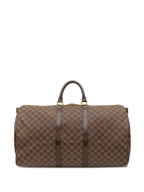 Louis Vuitton Pre-Owned bolsa de viaje Damier Ebene Keepall Bandouliere 55 2010