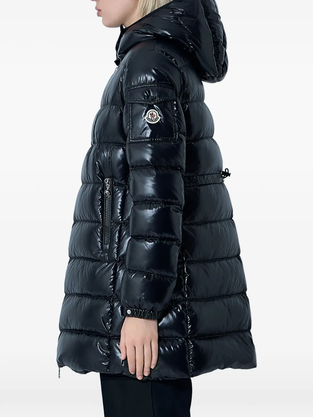 Moncler quilted hooded jacket Blauw