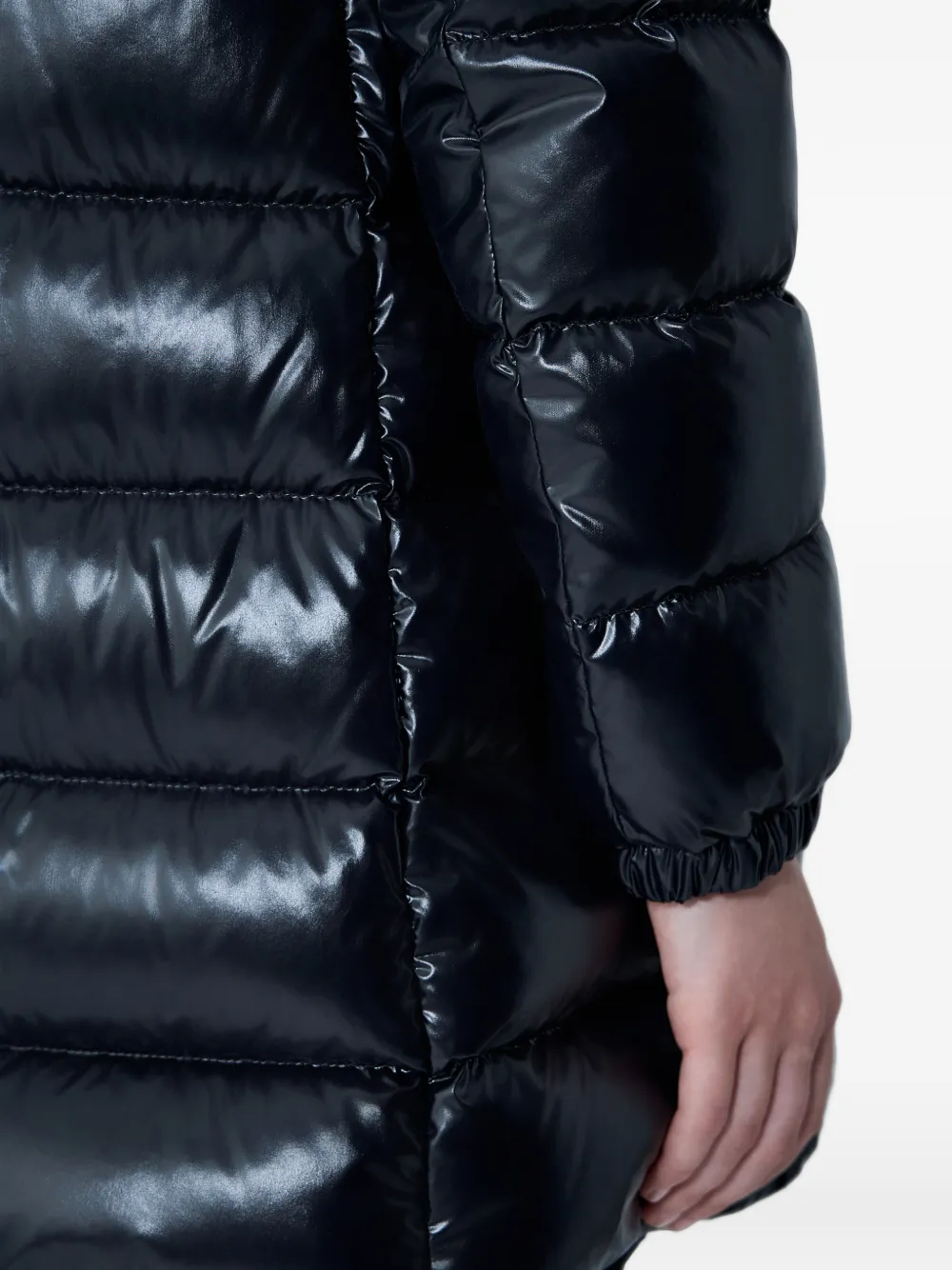 Moncler quilted hooded jacket Blauw