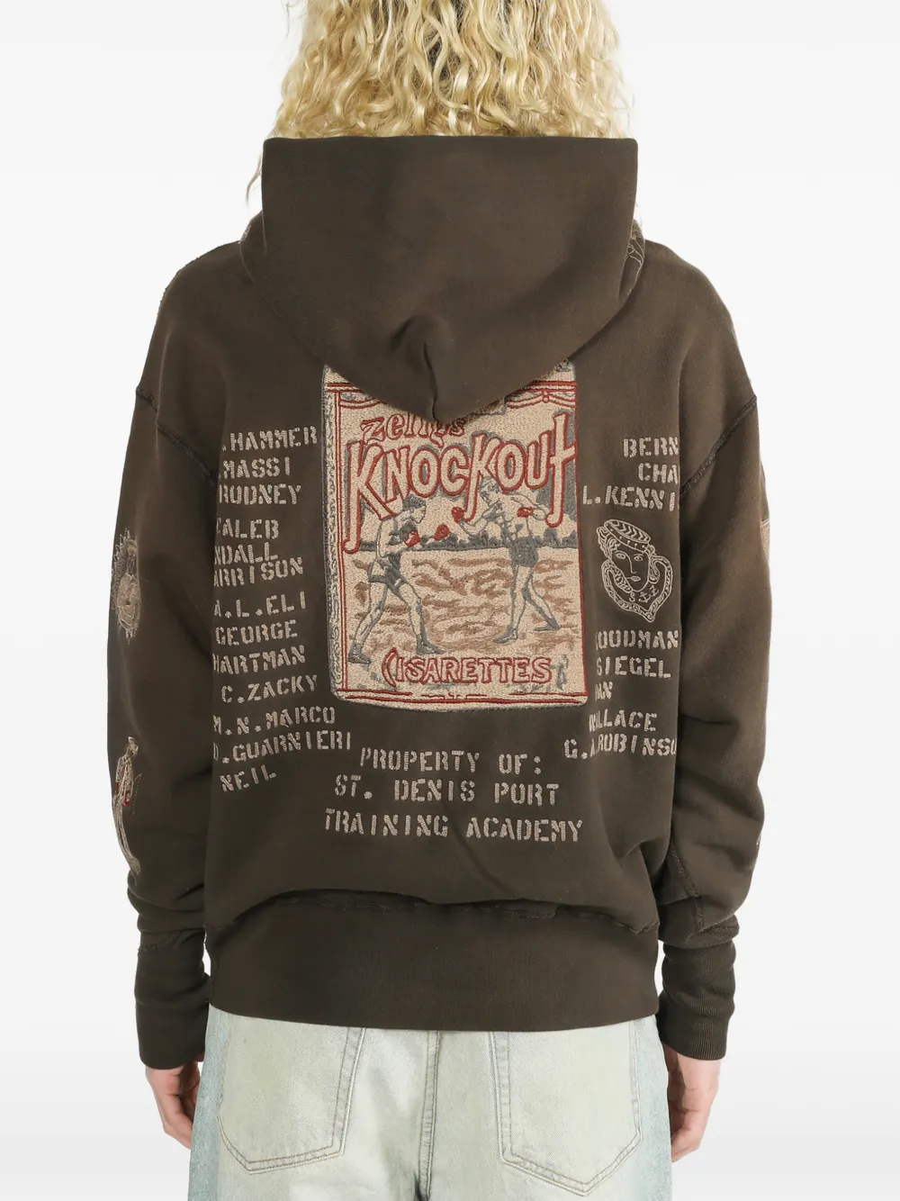 Samuel Zelig Duffle hoodie met borduurwerk Bruin