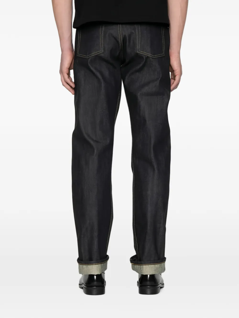 Naked and Famous Guardian II selvedge straight jeans Blauw