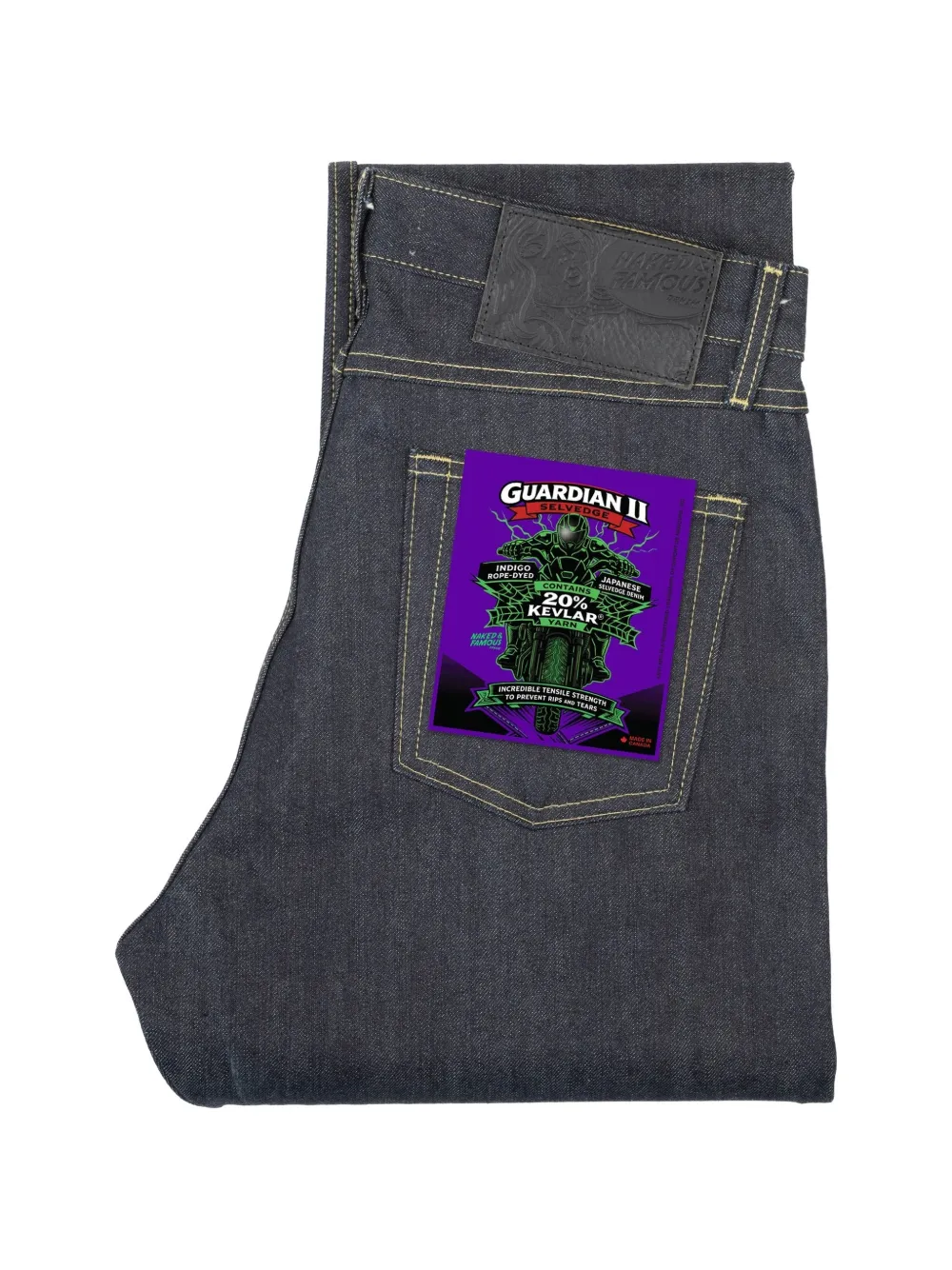 Naked and Famous Guardian II selvedge straight jeans Blauw
