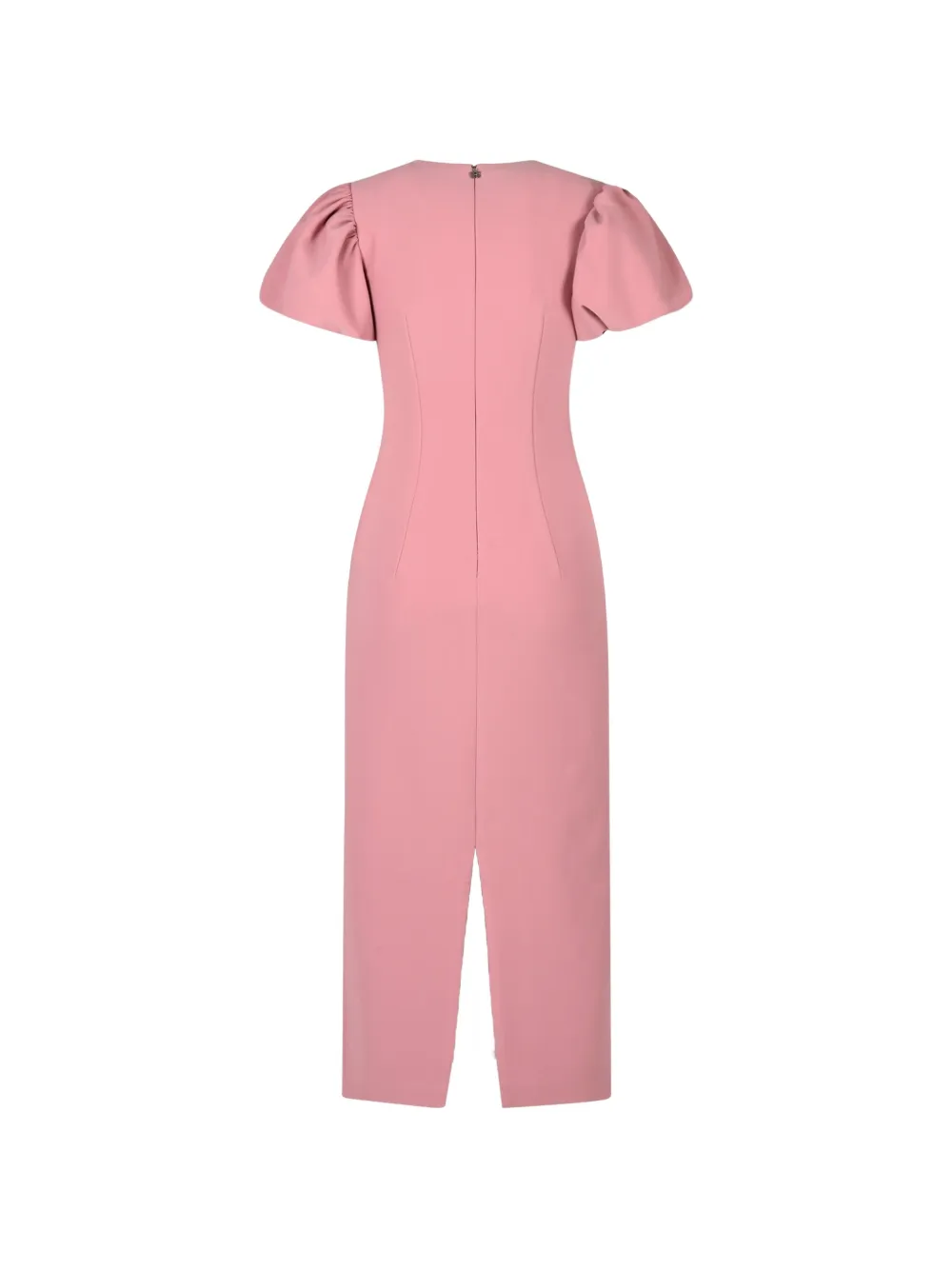 ROTATE BIRGER CHRISTENSEN Midi-jurk met bloemenpatch en ruches Roze