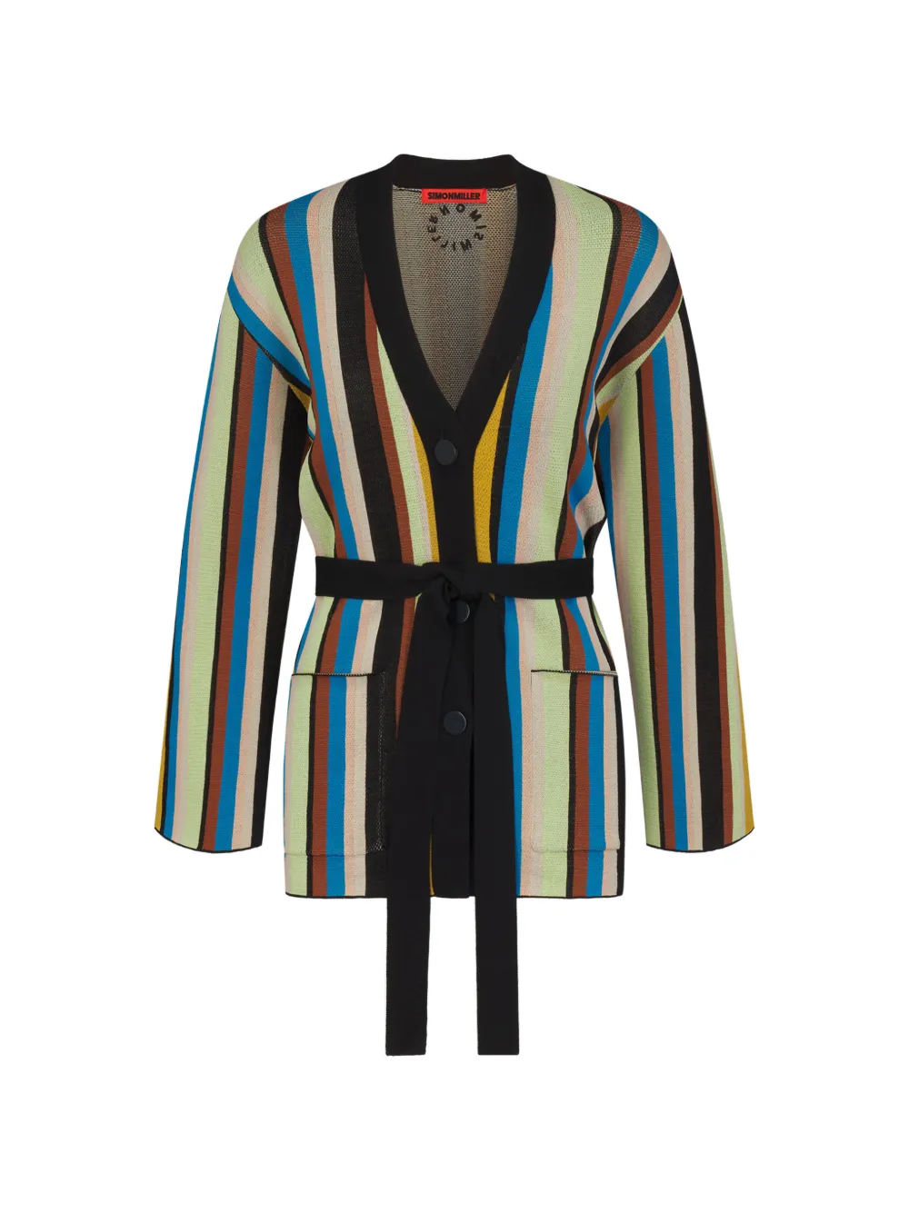 Simon Miller Max belted striped cardigan