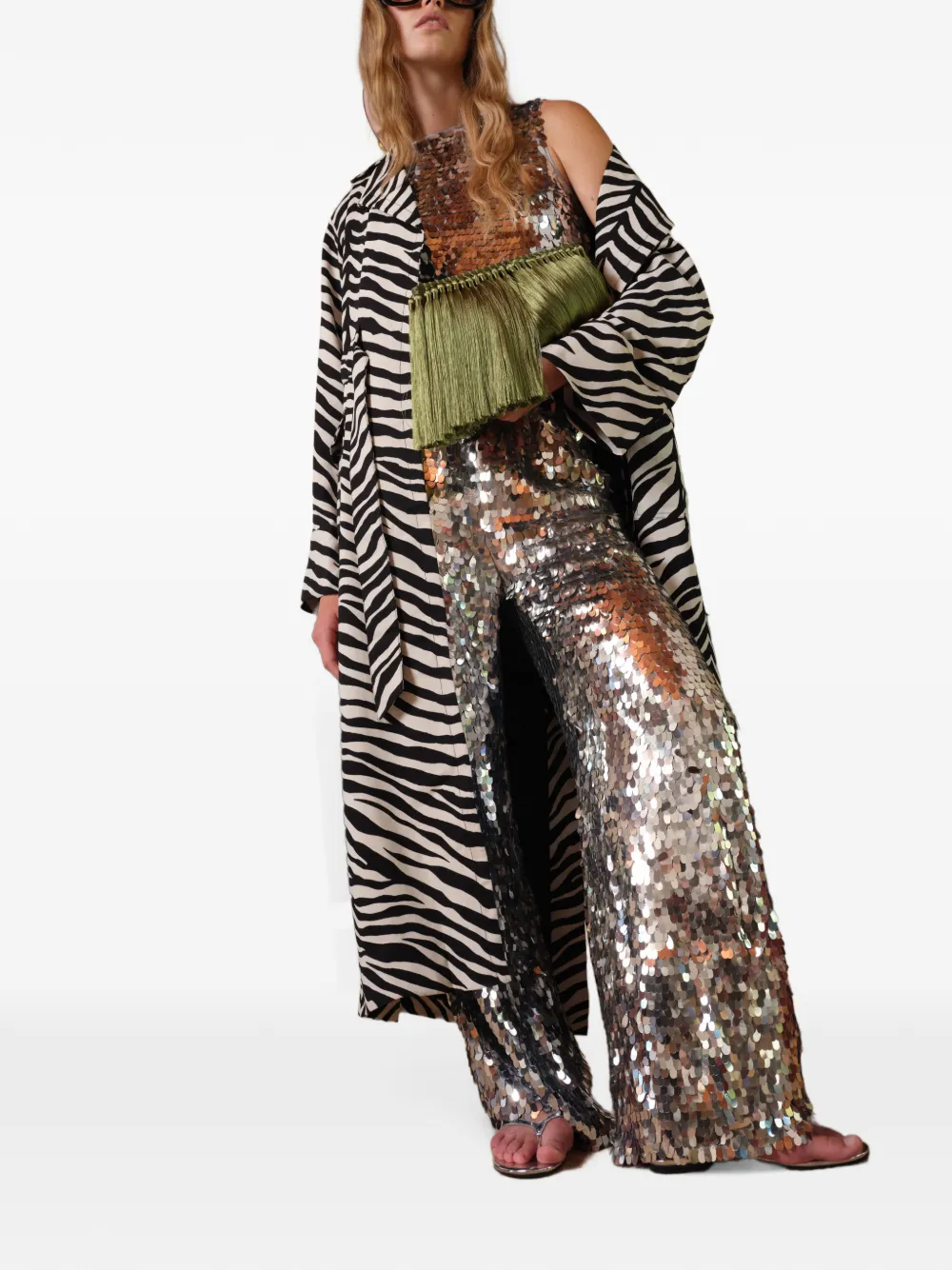 Simon Miller Djinn jas met zebraprint Wit