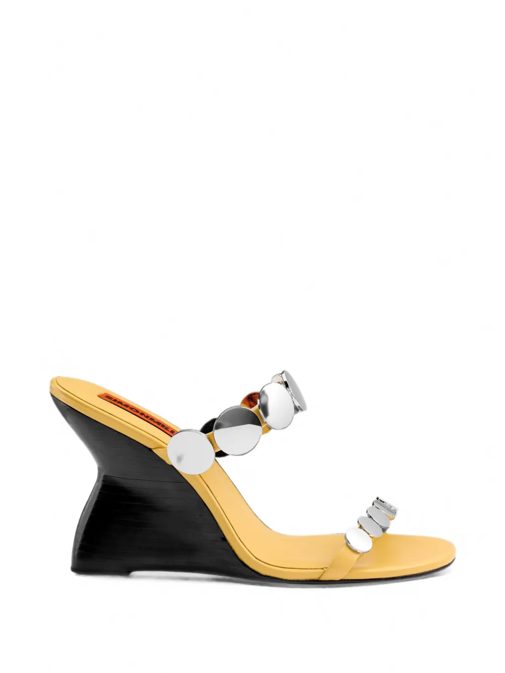 Simon Miller Disco coin-embellished wedge sandals Geel