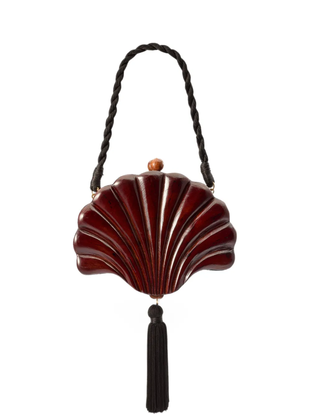 Simon Miller Concha carved clutch bag - Braun