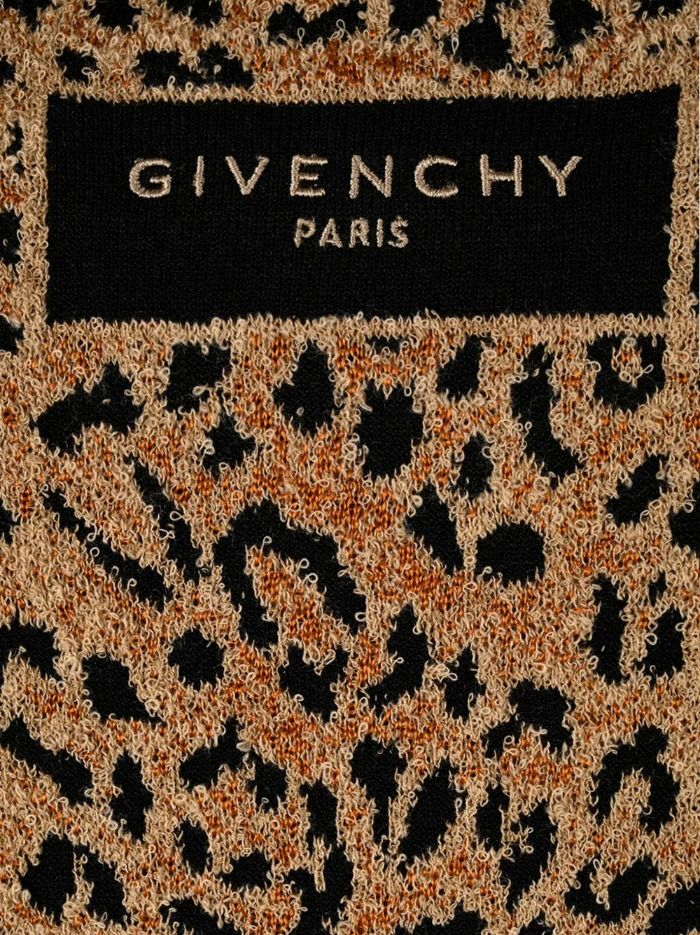 Givenchy Mini-jurk met luipaardprint en hoge hals Beige