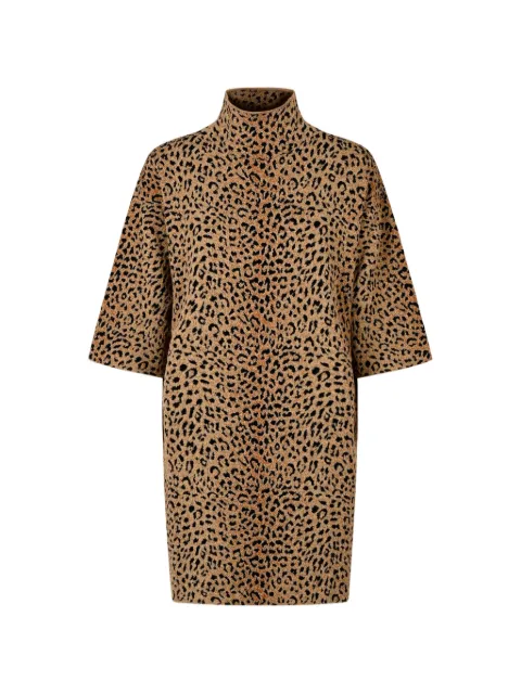 Givenchy leopard-print high-neck mini dress