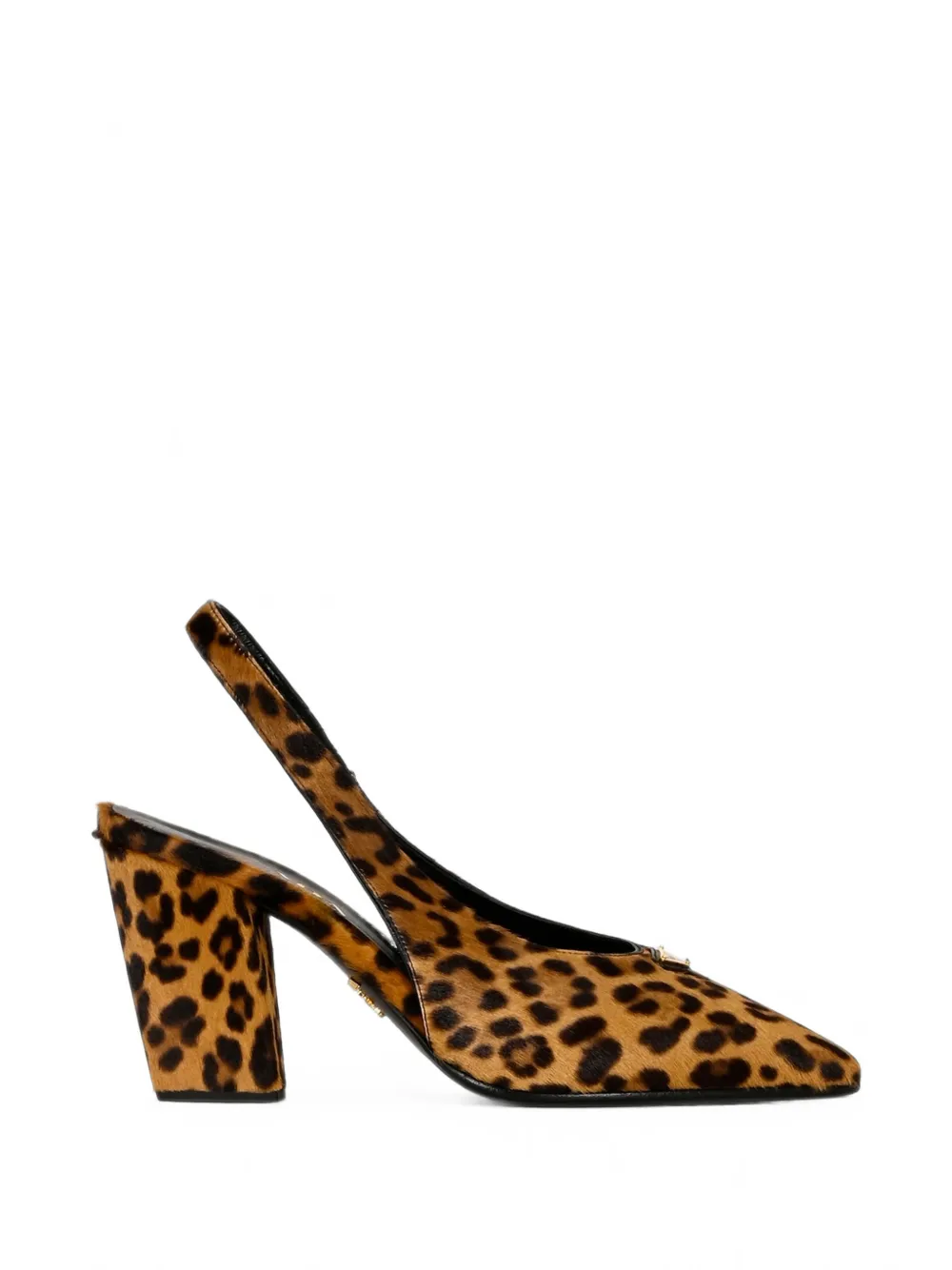 Prada printed leather slingback pumps