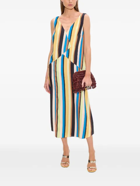 Simon Miller Cece asymmetrical striped midi dress