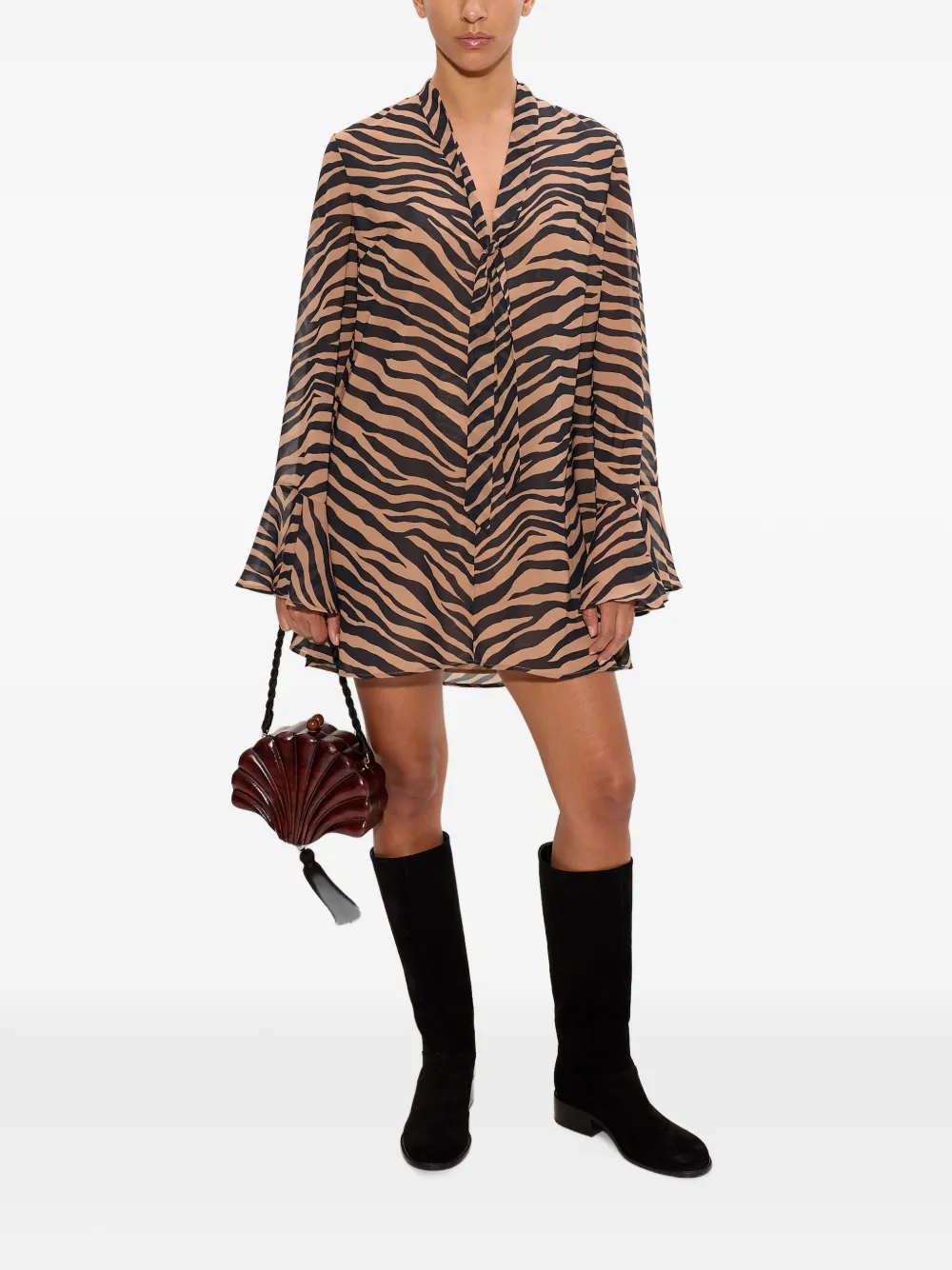 Simon Miller Marion mini-jurk met tijgerprint Bruin