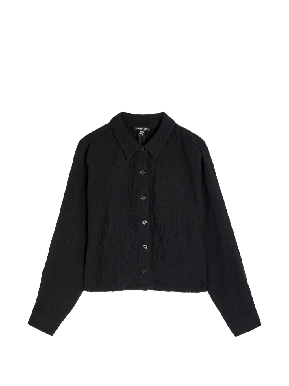 Eileen Fisher Hemd mit Knitteroptik - Schwarz