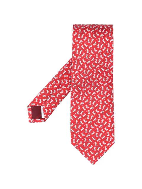 Ferragamo dog-print silk tie