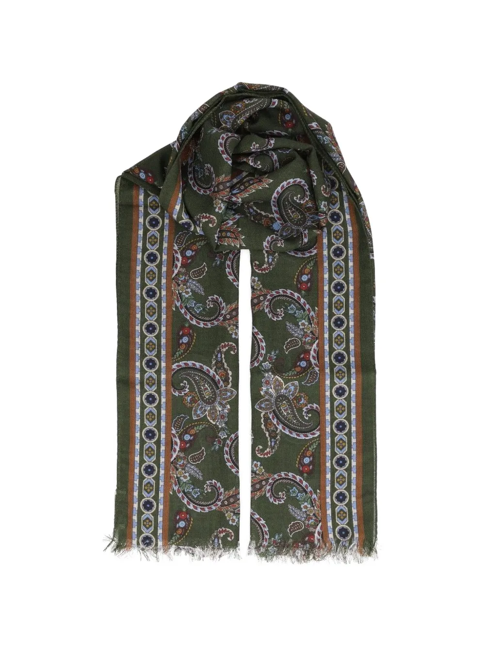 Al Duca D’Aosta 1902 paisley-print wool scarf - Verde