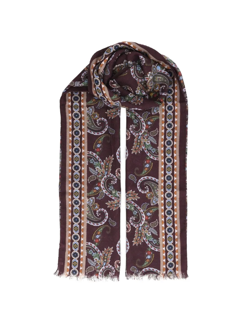 Al Duca D’Aosta 1902 paisley-print wool scarf - Rosso