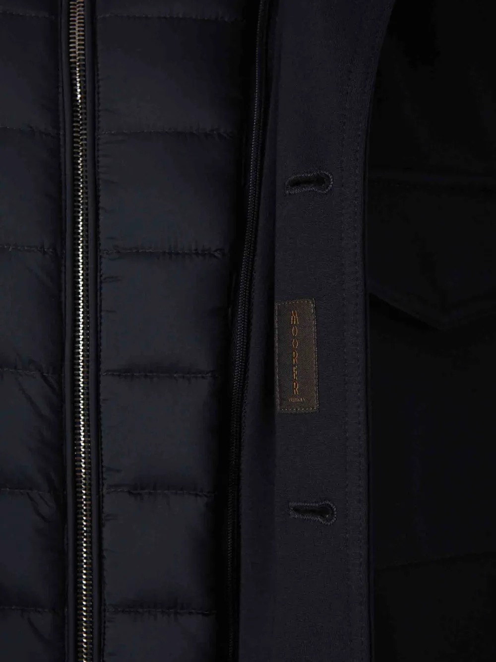 Moorer Jack met gewatteerd inzetstuk en knoopsluiting Blauw