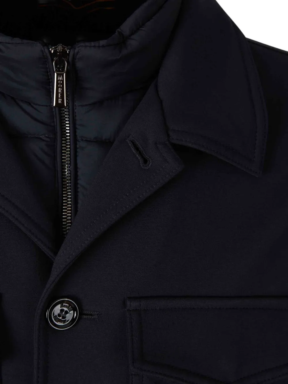 Moorer Jack met gewatteerd inzetstuk en knoopsluiting Blauw