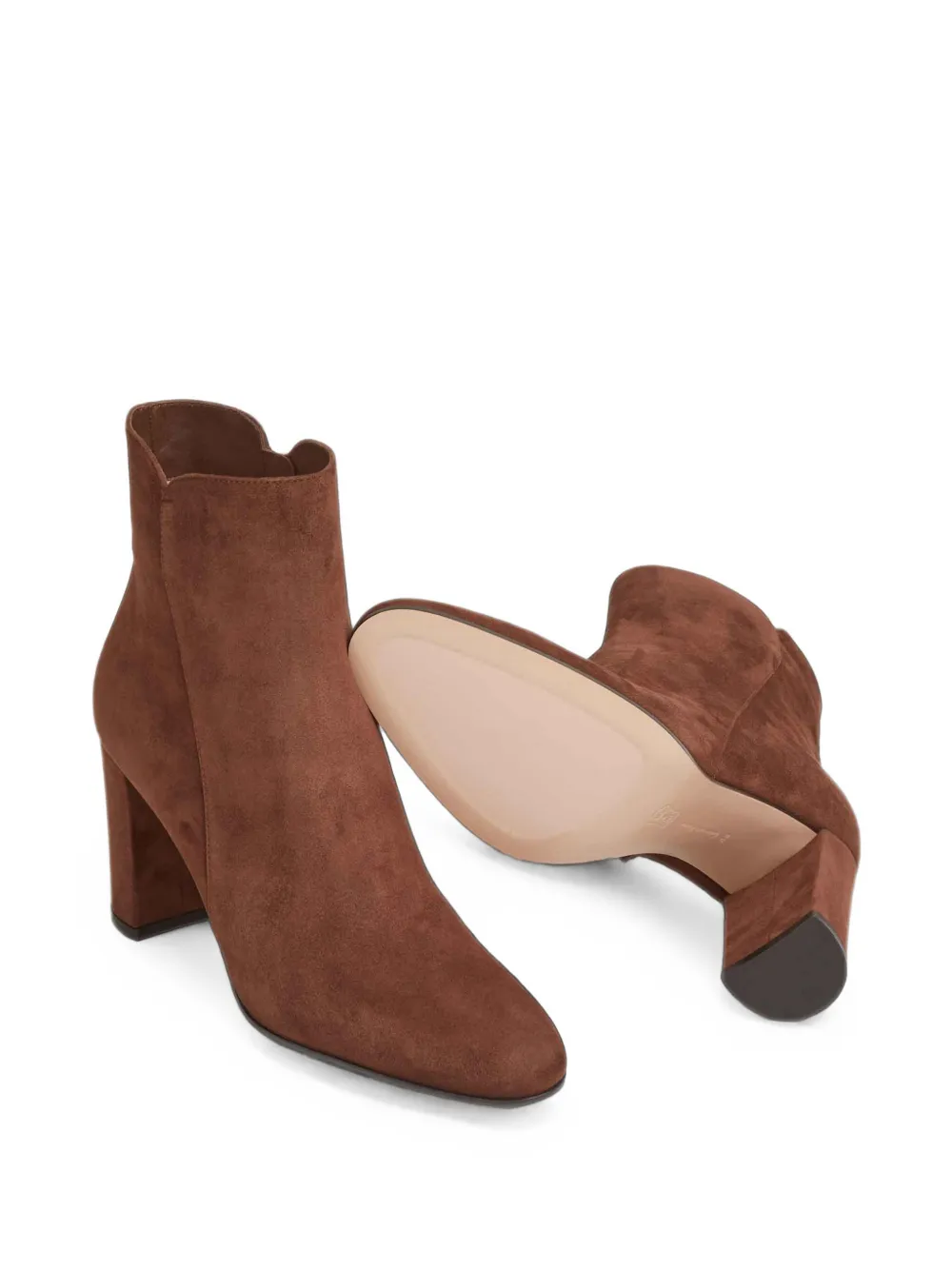 Gianvito Rossi suede block-heel ankle boots Bruin