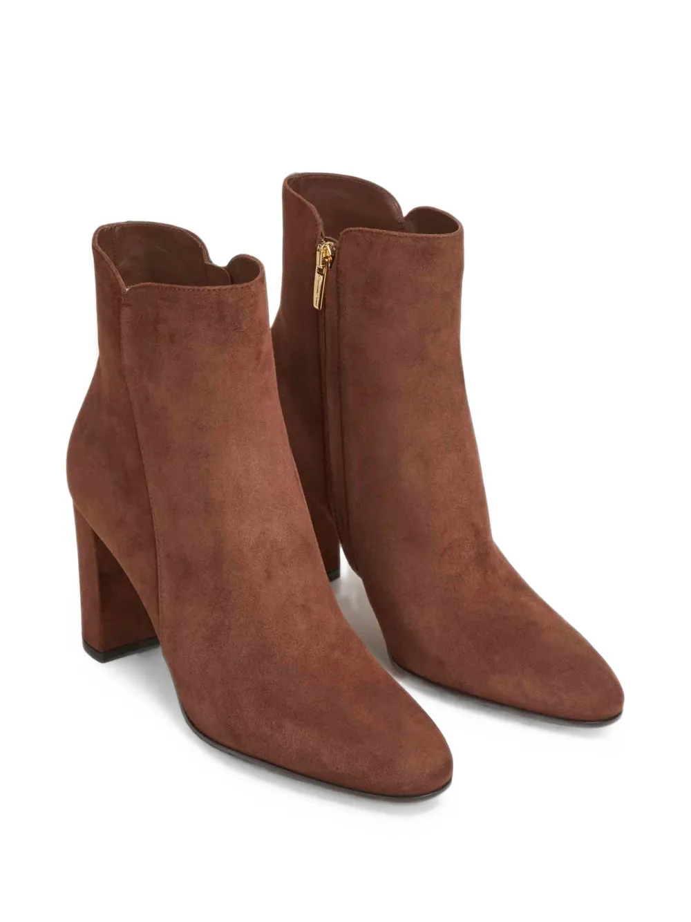 Gianvito Rossi suede block-heel ankle boots Bruin