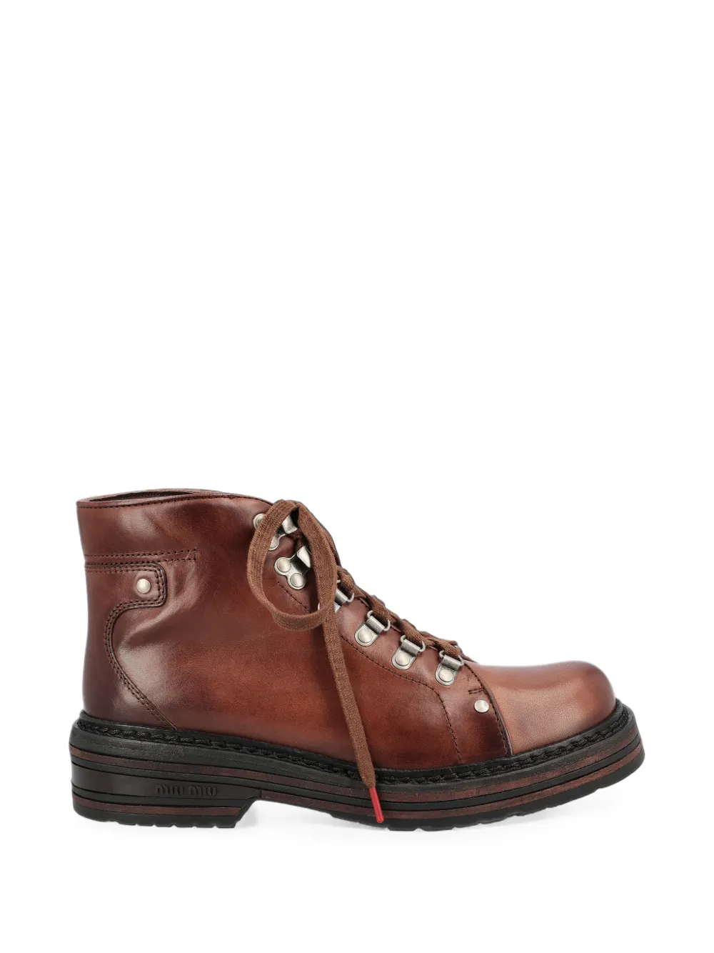 Miu Miu leather booties - Marrone