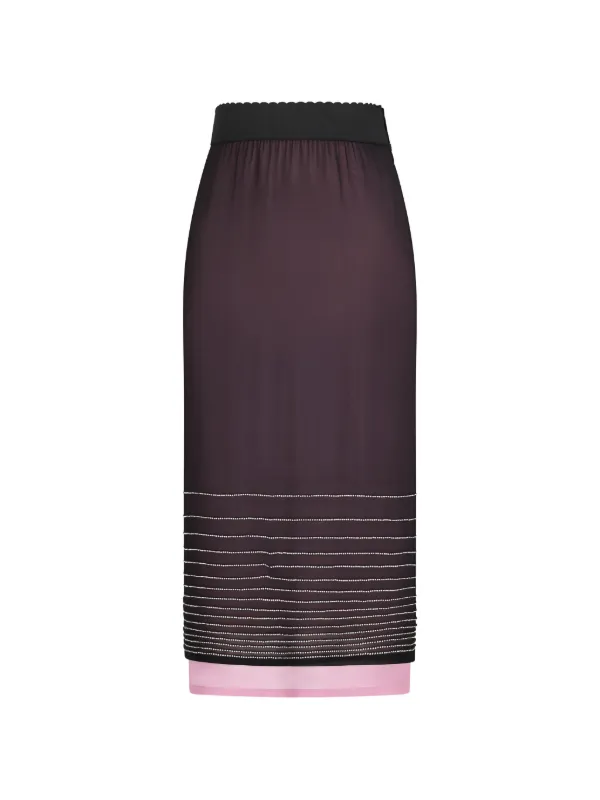 The Attico Crystal-embellished Layered Midi Skirt in Purple