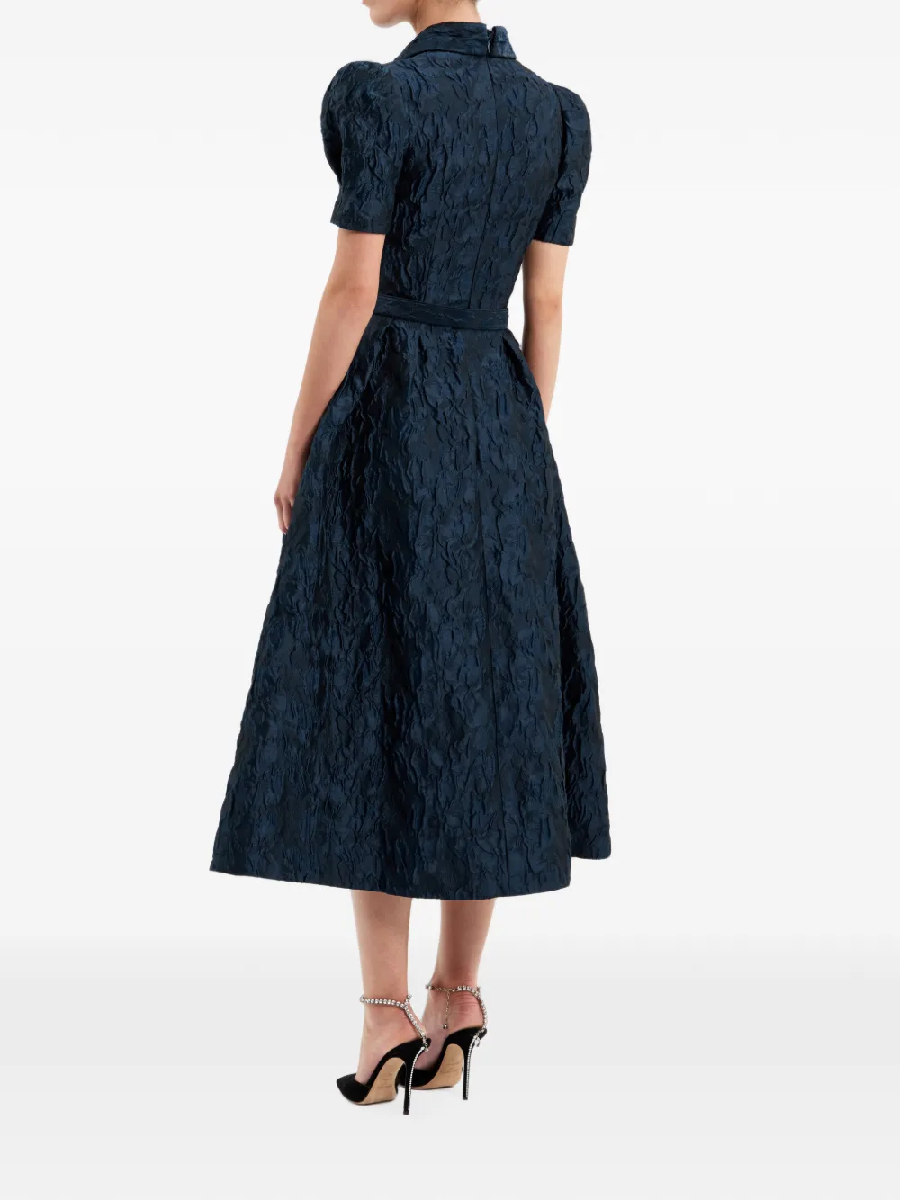 Rebecca Vallance Cascades midi-jurk met korte mouwen Blauw