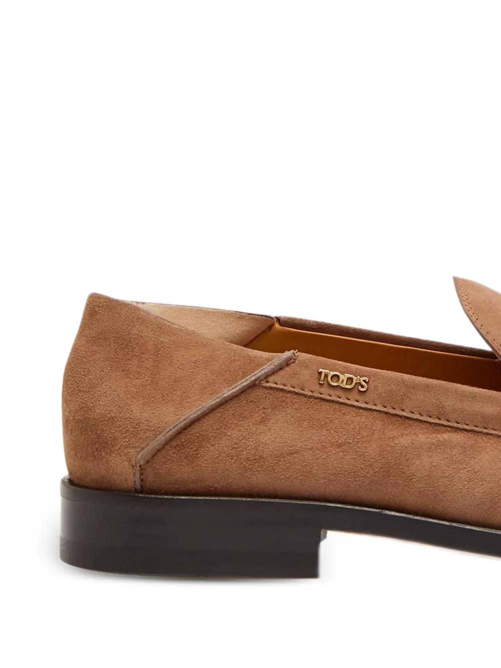 Tod's logo-plaque suede ballet flats Bruin