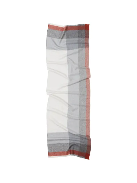 Brunello Cucinelli wool and cashmere checked twill scarf