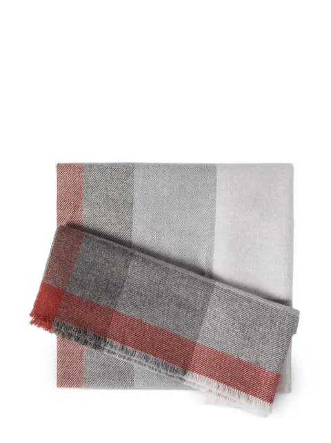 Brunello Cucinelli wool and cashmere checked twill scarf