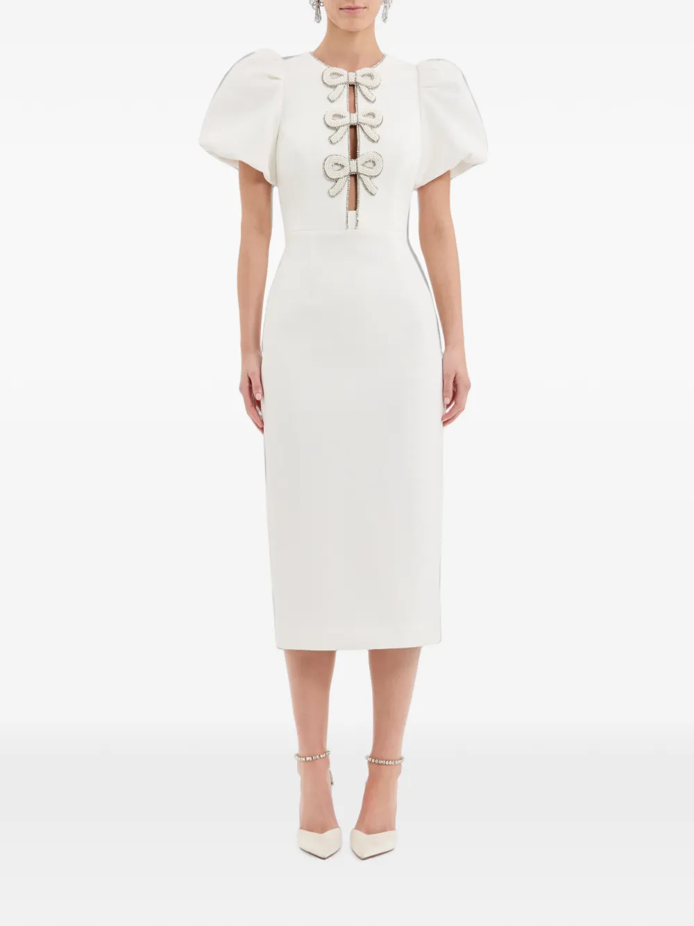 Rebecca Vallance Dreamer midi-jurk Beige