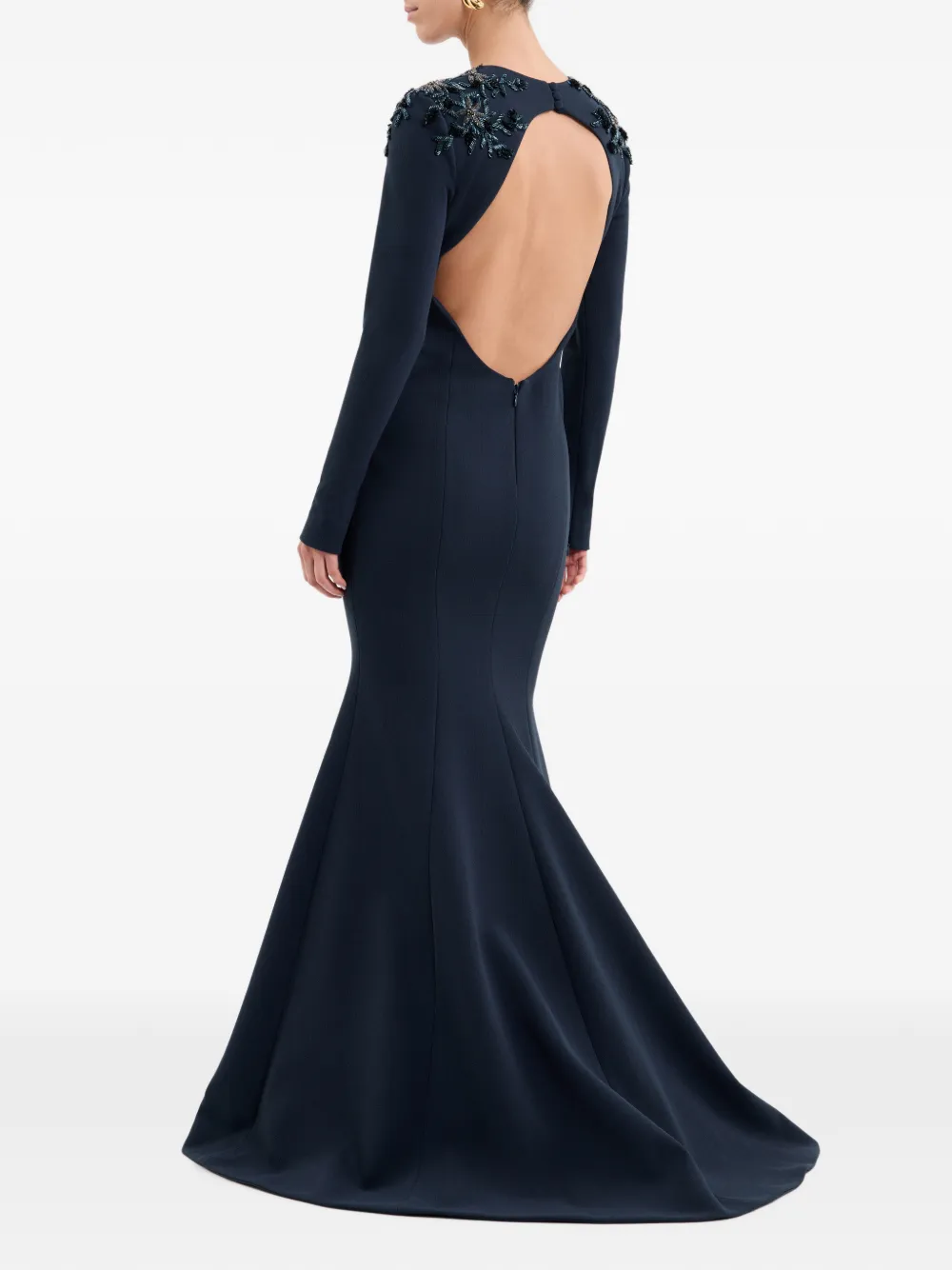 Rebecca Vallance Adrienne avondjurk met lange mouwen Blauw