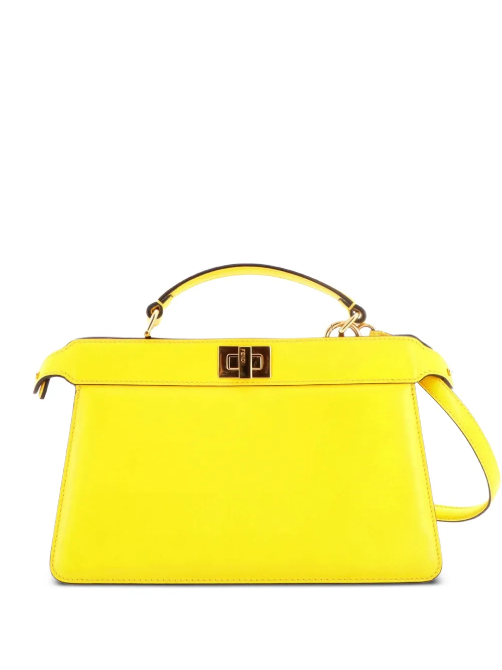 Fendi Pre-Owned Peekaboo ISeeU Bag Leather East West satchel - Giallo