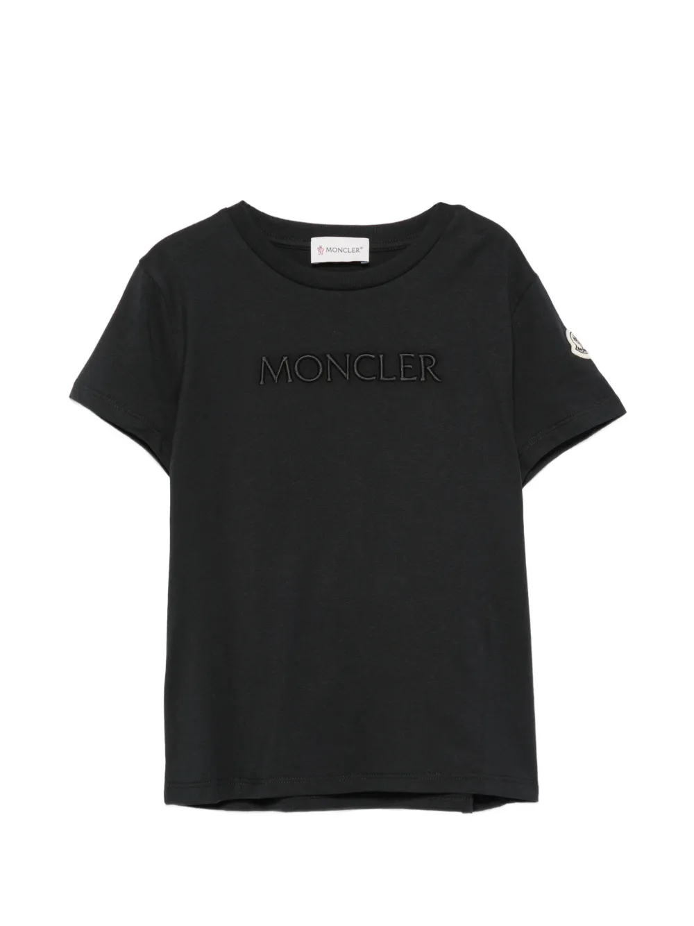 Moncler Enfant T-shirt met geborduurd logo Zwart