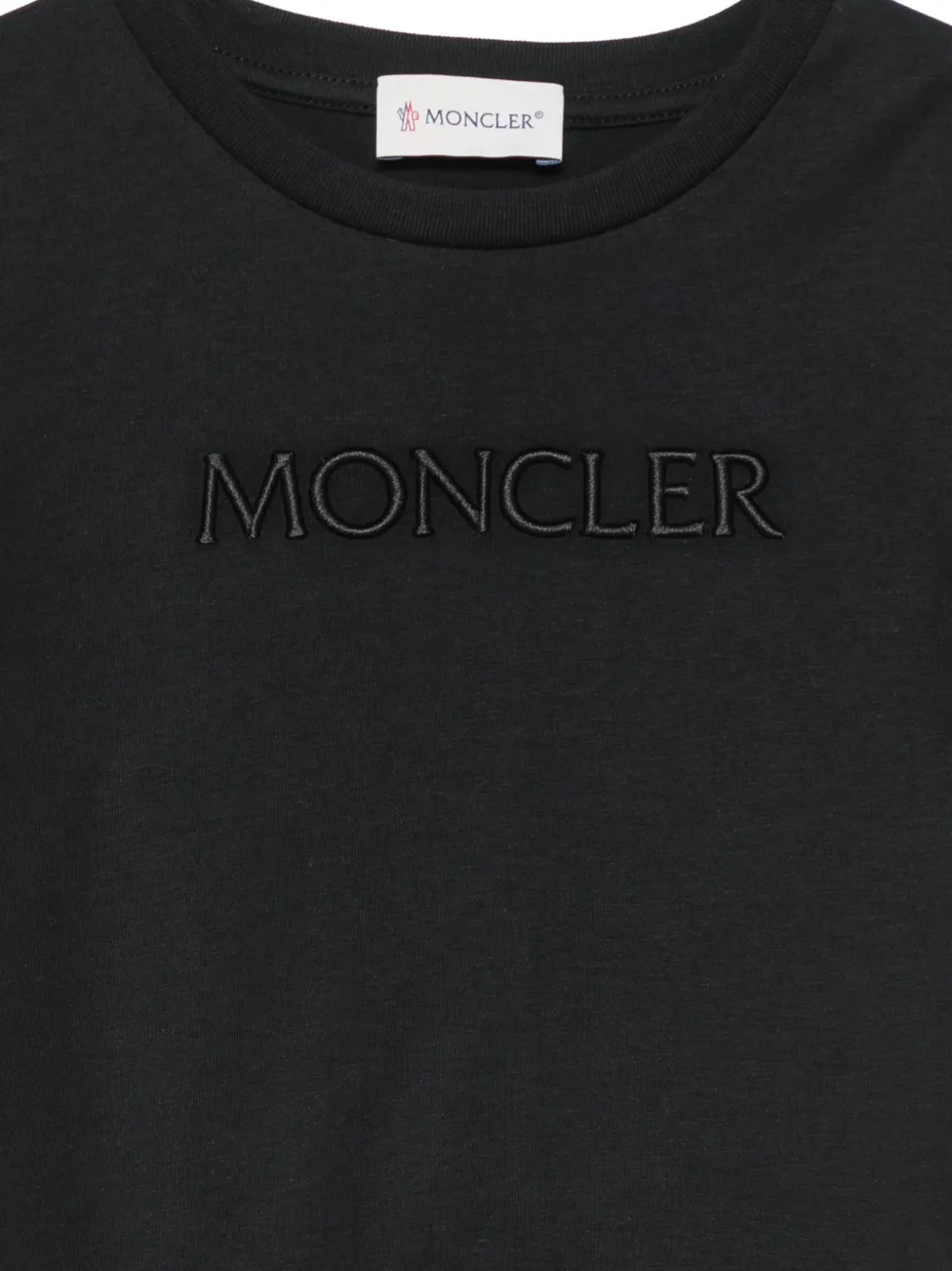 Moncler Enfant T-shirt met geborduurd logo Zwart