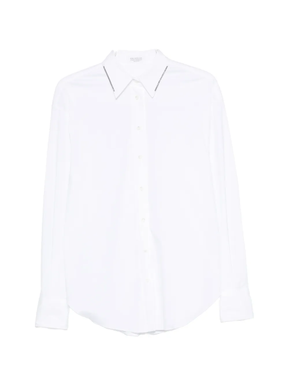 Brunello Cucinelli monili-trimmed long-sleeve shirt - Bianco