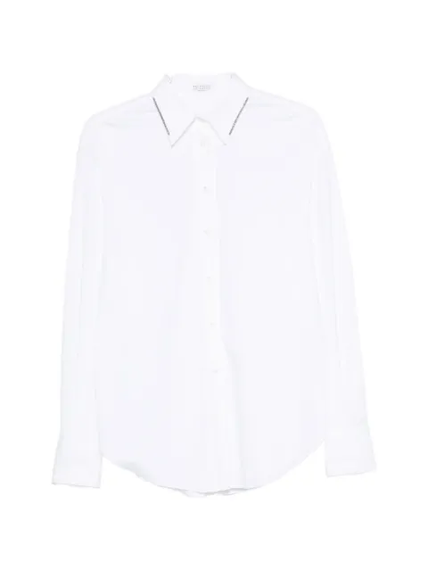Brunello Cucinelli monili-trimmed long-sleeve shirt