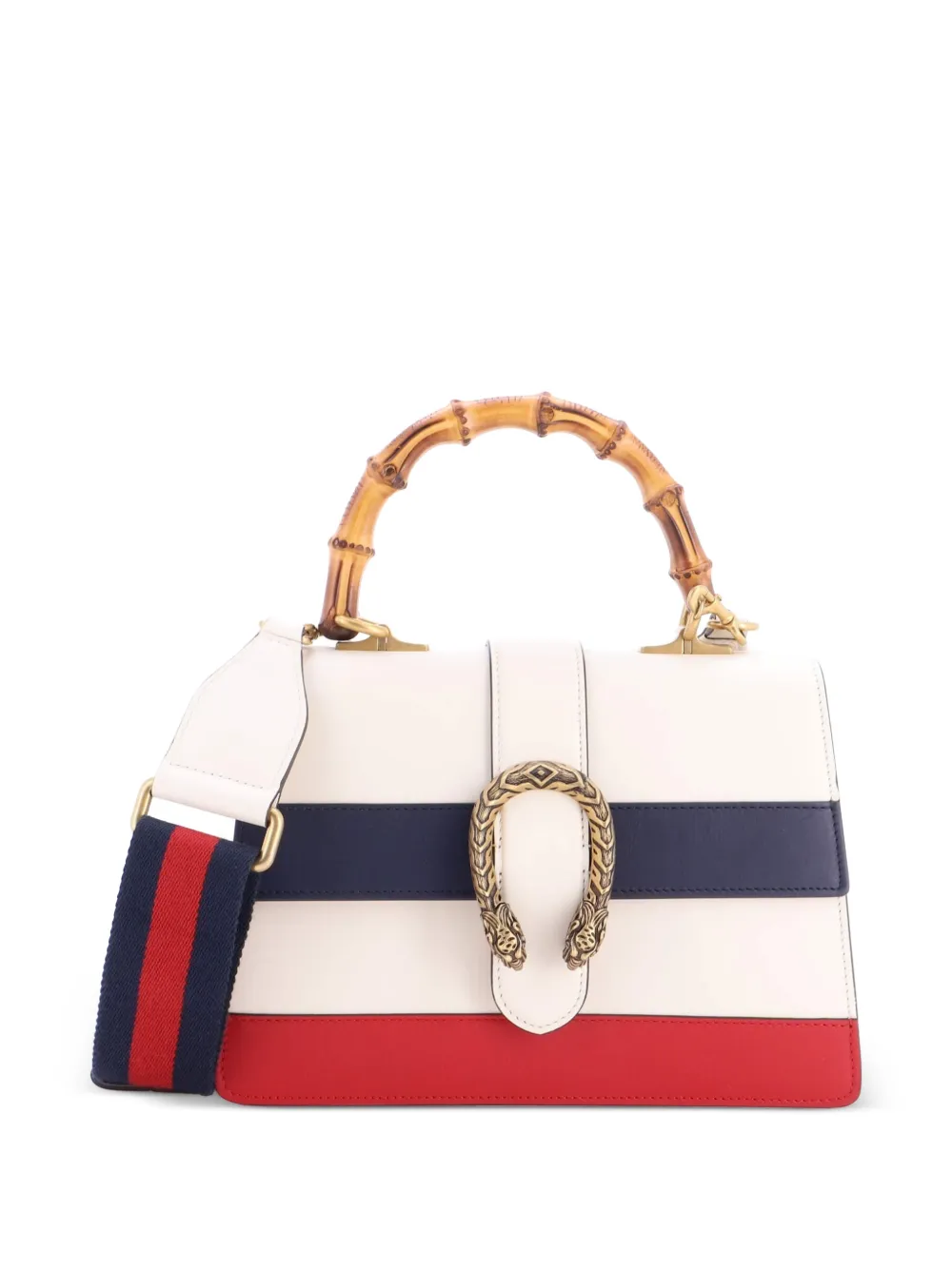 Gucci Pre-Owned Dionysus Bamboo Top Handle Bag Colorblock Leather Medium satchel - Blu