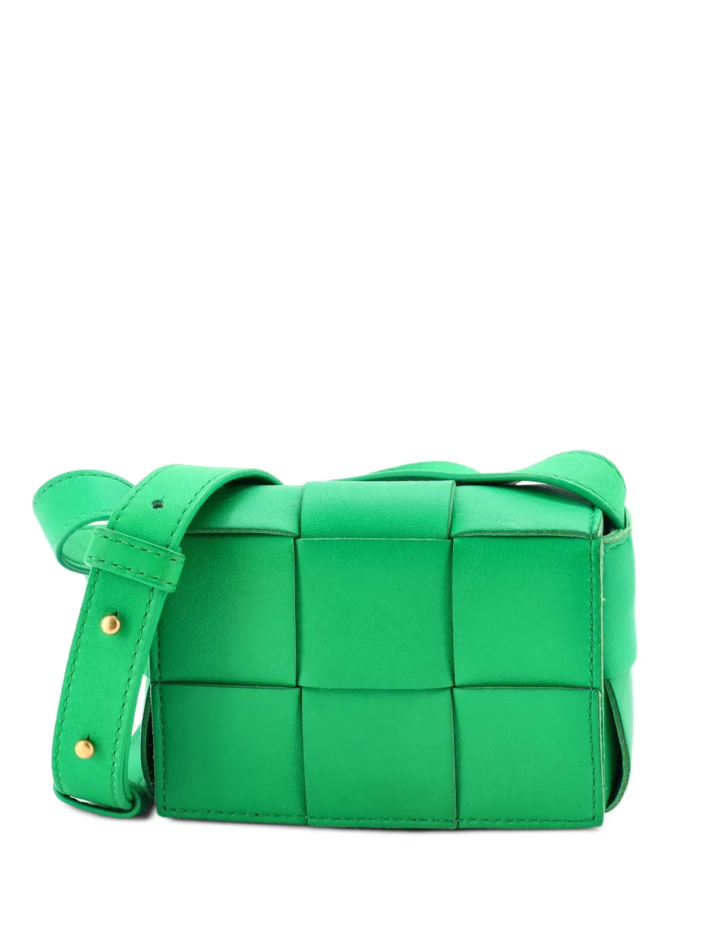 Bottega Veneta Pre-Owned Cassette Maxi Intrecciato Leather Candy crossbody bag - Grün