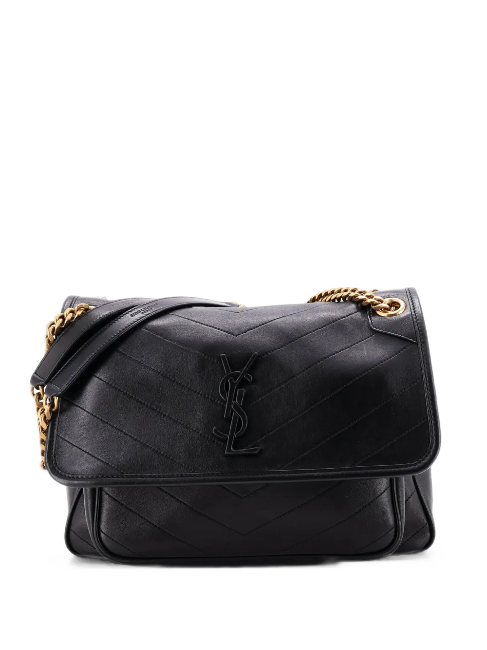Saint Laurent Pre-Owned Niki Chain Flap Bag Leather Medium shoulder bag - Schwarz
